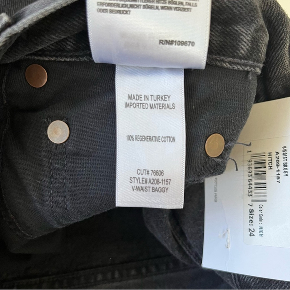 AGOLDE V-Waist Baggy Jeans Size 24 - Picture 9 of 14